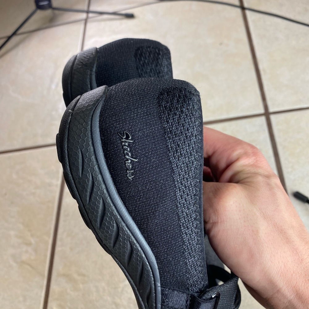 Skechers SN 23005 Relaxed Fit Memory Foam Blue Textile Mary Jane Slip On - Picture 3 of 8